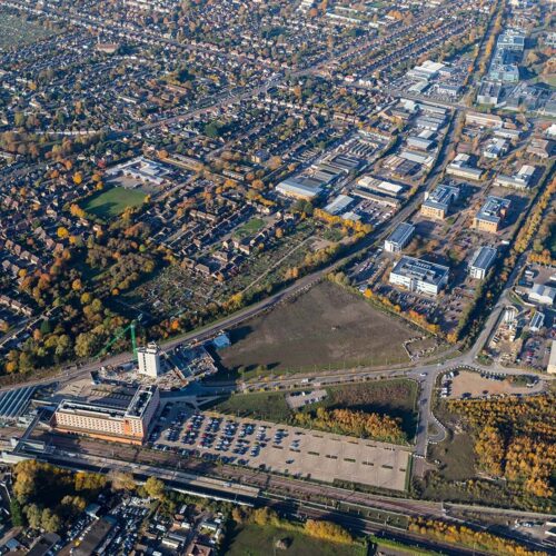 Aerial photograph of Cambridge North